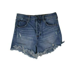 Celebrity Pink Shorts Women's Size 9 Medium Wash Blue Distressed Button Fly